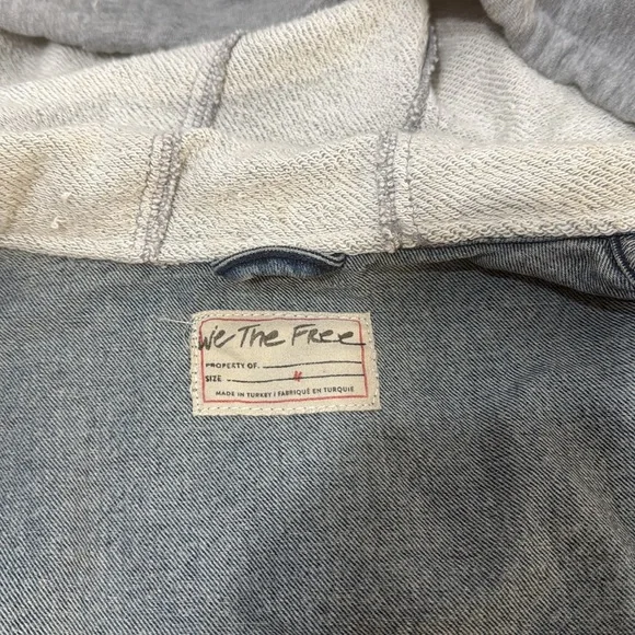 FREE PEOPLE We The Free Throwback Medium Denim Layered Look Jacket - Picture 9 of 12